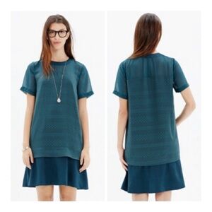 Madewell Slow beat deep teal shift dress size M